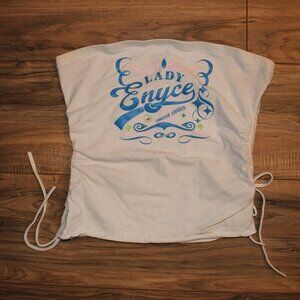 Lady Enyce Limited Edition Embellished White Crop Tube Top M